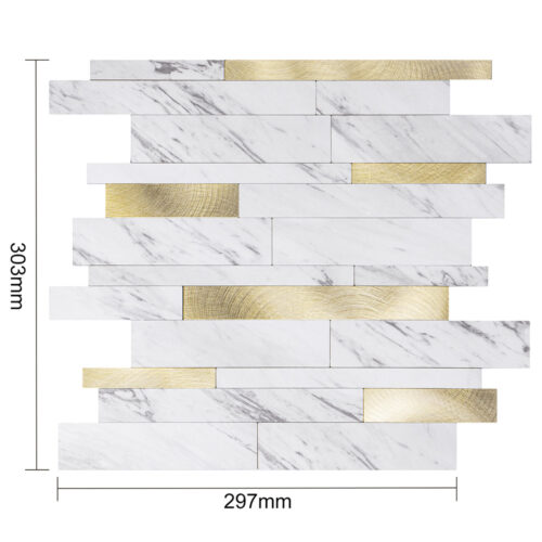 white marble copper metal tile size 12 x 12 inch