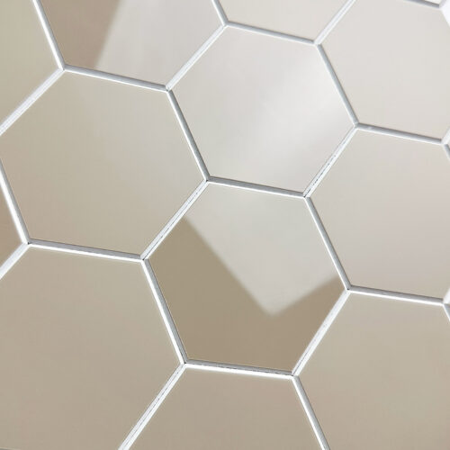 glossy beige hexagon mosaic tile