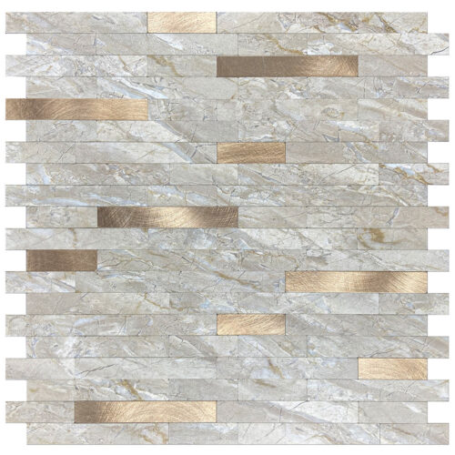 beige marble with copper mixed mosaic tile