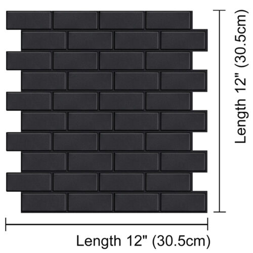 12 x 12 inch black brick tile sticker