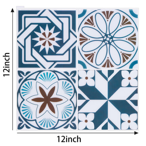 blue moroccan vinyl tile size 12 x 12 inch