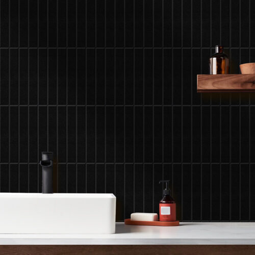 bathroom backsplash 3d black panel tile