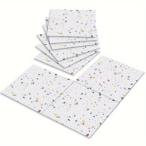 faux terrazzo peel and stick vinyl flooring tile