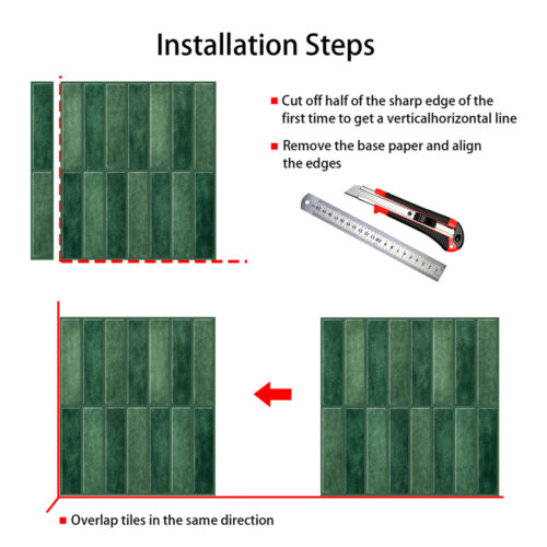 how to install peel and stick green faux ceramic tile