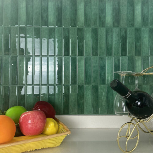 green peel and stick ceramic wall tiles