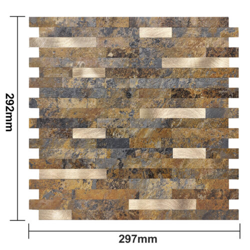 peel and stick rust brown marble tile size