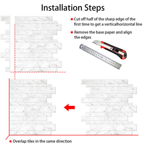 how to install peel and stick white carrara marble mosaic strip tiles