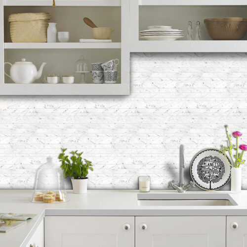 peel and stick white carrara marble tiles kitchen backsplash