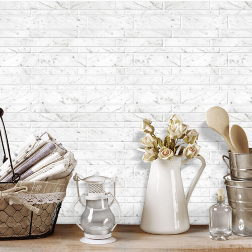 wall covering white carrara marble tiles