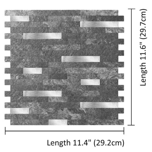 linear stone tile size