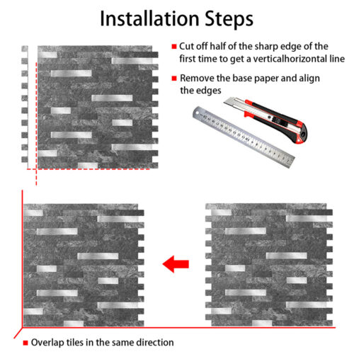 how to install peel and stick linear stone tile