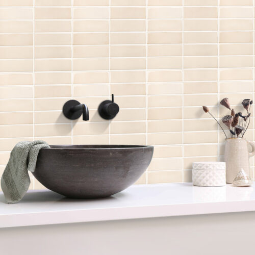 peel and stick magma white matte tile backsplash bathroom