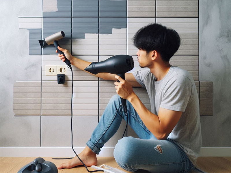 remove peel and stick wall tiles with a hairdryer