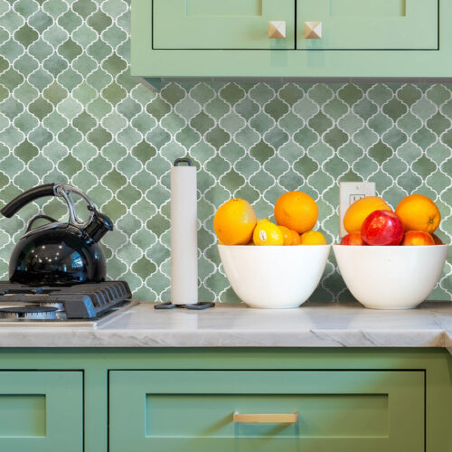 arabesque sage green tile for kitchen backsplash