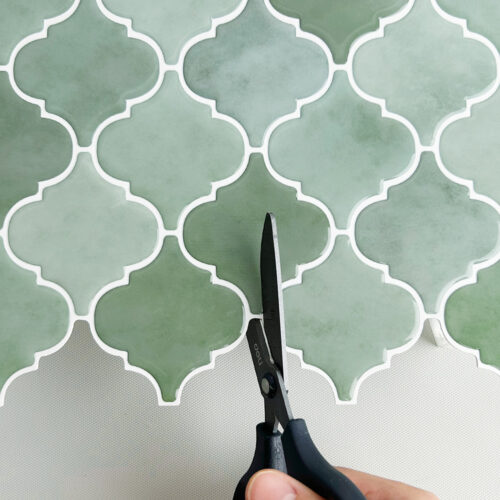 easy to cut vinyl sage green tile